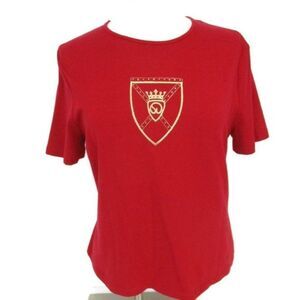 Vintage St John Sport Marie Gray Crest Top Small